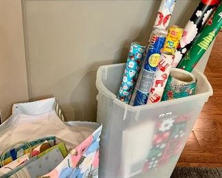 Lot of Assorted Gift Bags & Wrapping Paper