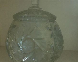 Cut glass biscotti or cookie jar. $20 - now only $10
