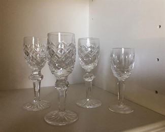 Waterford apéritif glasses set of 3, PowersCourt pattern, one Lismore pattern, $10 each