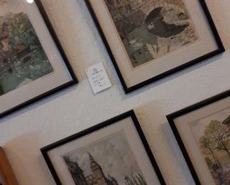 PICTURE - set of 4 water-color - signed