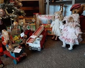 Variety of vintage toys