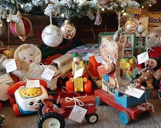 Variety of vintage Fisher Price toys