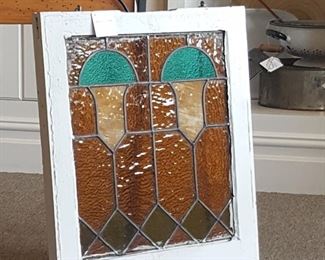Vintage 20x22 Stained Glass Window