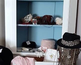 Great 1970's corner hutch - with with gold hardware