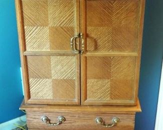 6-Drawer, 2-Door Water Fall Styled, Felt Lined Jewelry Cabinet, 43" X 20" X 14.5"