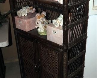 2-Door Wicker And Rattan Storage Cabinet, 48" X 26" X 12"
