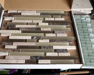 Fired Earth Glass Works Glass & Ceramic 12" X 12" Mosaic Tiles Qty. 3 Boxes And More