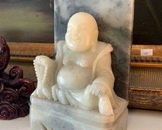 Lot V9 - Single Buddha Bookend, marble, $12