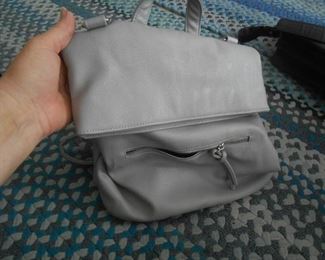 Leather backpack purse