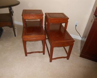 Custom made from Thailand step-back end tables