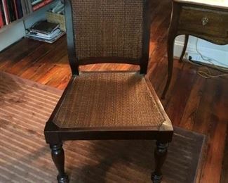 Bloomingdale's West Indies caned back/seat chair.  This measures 38" tall, 17 1/2" deep and 20" wide (at the widest point).  Price: $100.00