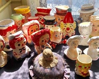 * Lifetime Collection of HEAD VASES, Approx. 76 Total. Get here 1st Thing and BUY the ENTIRE COLLECTION for $1,000. That is approx. $13 Each. NIPPON, INARCO, LEFTON, RELPO, PEW, BOBBS-MERRILL, RUBENS, R. MACDONALD, PARMA, NAPCOWARE, C. TEYRO and MORE! OR They are also PRICED INDIVIDUALLY $12 +$165 RANGE
