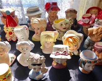 * Lifetime Collection of HEAD VASES, Approx. 76 Total. Get here 1st Thing and BUY the ENTIRE COLLECTION for $1,000. That is approx. $13 Each. NIPPON, INARCO, LEFTON, RELPO, PEW, BOBBS-MERRILL, RUBENS, R. MACDONALD, PARMA, NAPCOWARE, C. TEYRO and MORE! OR They are also PRICED INDIVIDUALLY $12 +$165 RANGE
