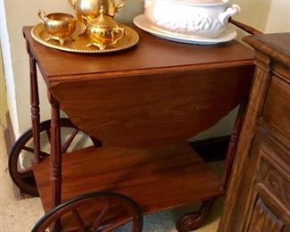 * Tea Cart, Gold Plated Tea Set and More * Salt Pepper Shakers