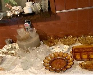 * Lots of Decorative Glass - Amber, Crystal, Cut Glass, Carnival Glass, Depression Glass & More