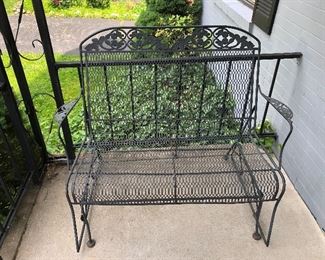 * Wrought Iron Bench
