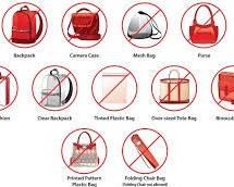 No Bags Allowed. We will have shopping bags for customers.
