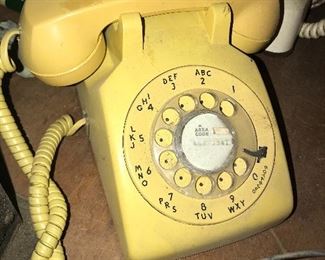 Yellow rotary phone $15