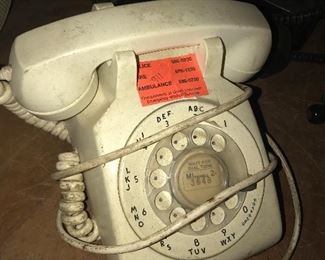 White rotary phone $15
