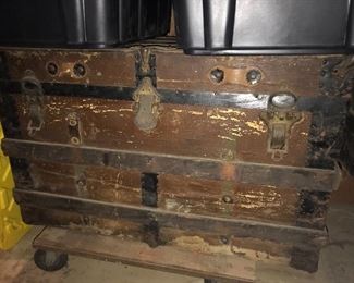 19th Century steamer trunk $45