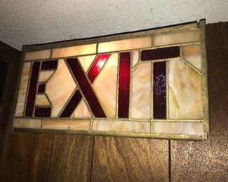 Lighted stained glass exit sign $200