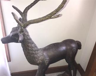Mid Century stylized bronze reindeer $600