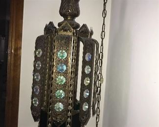 Hollywood Regency jeweled corner light fixture $85