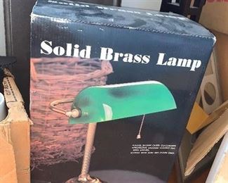 New brass bankers desk lamp $30