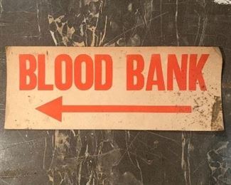 Paper blood bank sign $5