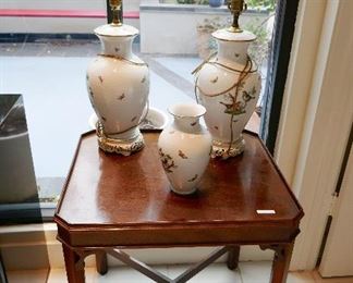 Pr. Herend Lamps and Herend Vase