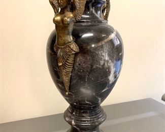 Ornate marble urn, almost 18” tall & very heavy