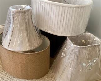 New silk lampshades (with original price tags in the $120 range)
