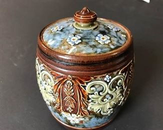 Signed Doulton Lambert Covered Tobacco Humidor