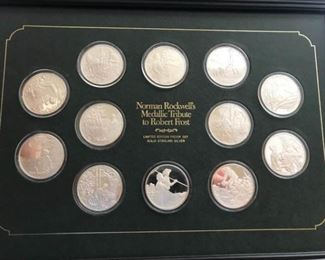 12 Sterling Silver Coins Norman Rockwells Tribute to Robert Frost