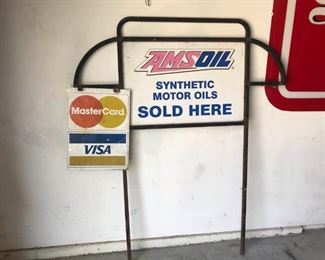 MasterCard Visa and AMSOIL Signs