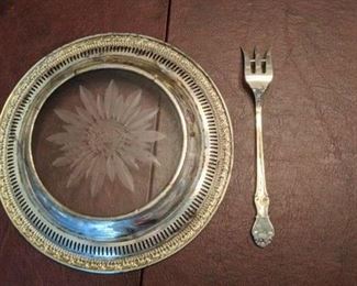 PLL #1 Sterling Rimmed Dish with Fork $35