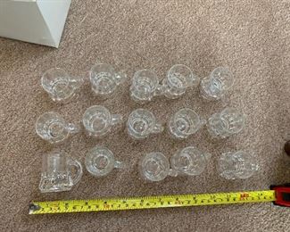 PLL #149 15 Mini Glass Mug Shot Glasses @ $10 all
