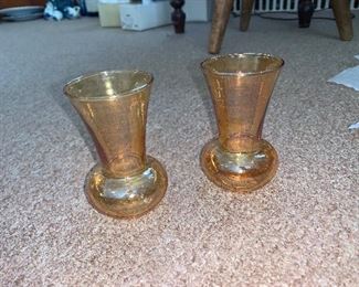 PLL #162 Glass Amber Luster Mini Vases  @ $5 ea