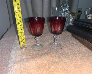 PLL #192 RUBY CUT TO CLEAR CORDIAL GLASSES @ $3 
