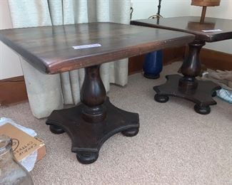 PLL #205 SQUARED TOPPED PEDESTAL SIDE TABLES @ $25 EA 