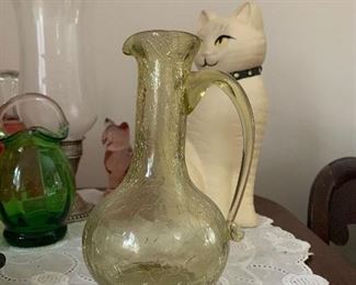 PLL #214 Crackled Glass Pitcher @ $7   