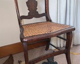 PLL #239 TIGER MAPLE CANED SEAT CHAIR @ $100