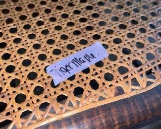 PLL #239 TIGER MAPLE CANED SEAT CHAIR @ $100