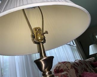 PLL #245 PAIR OF BRUSHED METAL LAMPS @ $75 PAIR  