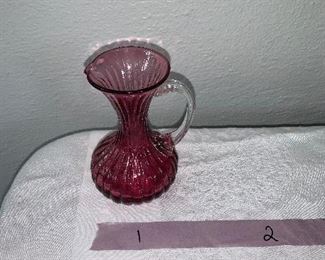 PLL #290 Assorted Colored Glass  Pitchers Vases (Pilgrim  & Cranberry Glass) @ $5 ea 