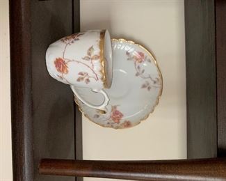 PLL #292 Set of 6 Limoges Demitasse Teacups & Saucers @ $120  - saucer has a chip 
