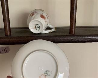 PLL #292 Set of 6 Limoges Demitasse Teacups & Saucers @ $120  - saucer has a chip 