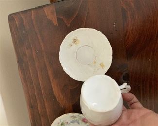 PLL #300Unmarked Hand painted Demitasse cup and saucer 