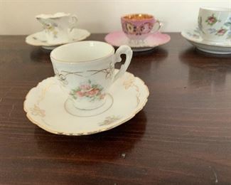 PLL #296 Unmarked Hand painted Demitasse cup & Saucer @ $5 