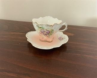 PLL #298 Unmarked Hand painted Demitasse cup & Saucer @ $5 